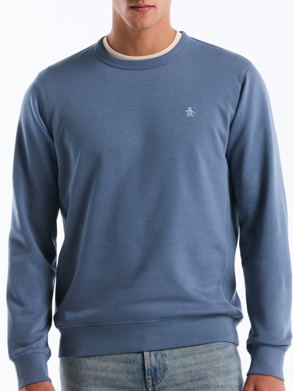 Original Penguin Embroidered Pete Fleece Crewneck Blue XL